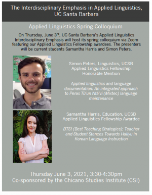 Flyer for Spring 21 colloquium